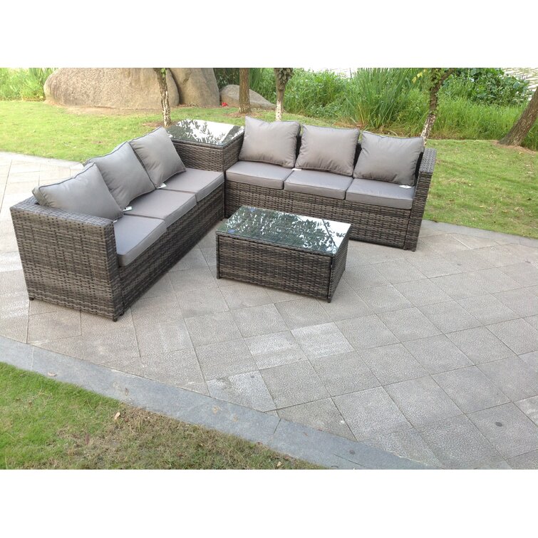 Ebern Designs Sitzer Lounge Set Catosha Aus Polyrattan Mit Polster